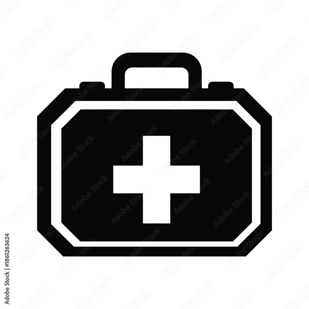 Obraz premium Black First Aid Kit Icon