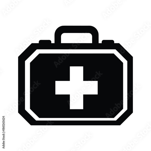 Black First Aid Kit Icon