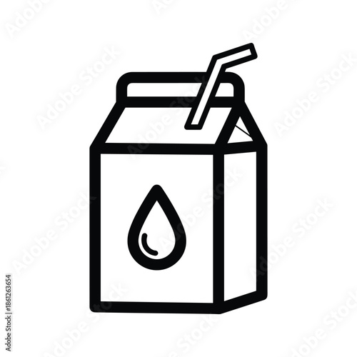 Milk carton with straw icon