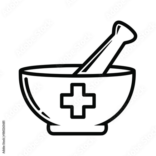 Medical Mortar and Pestle Icon