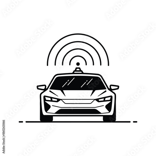 Self Driving Car Autonomous Vehicle Icon