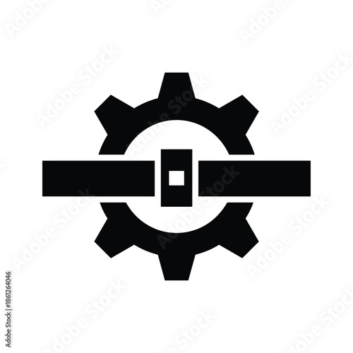 Black gear icon with horizontal bar