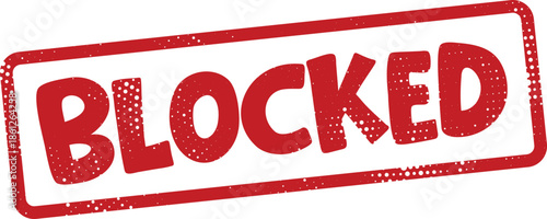 red blocked stamp on white background