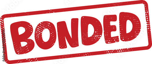 Red bonded stamp seal with distressed texture