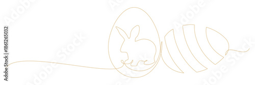 line art style of Easter eggs with bunnies vector.eps