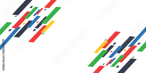 Curved colored lines on a white background.