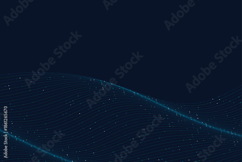 Abstract Blue Neural Network Background with Flowing Data Particles - AI and Cyber Security Concept