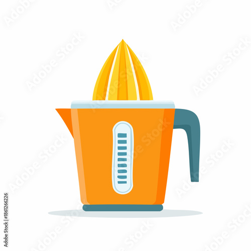 Bright Orange Manual Citrus Juicer Squeezing Fresh Juice