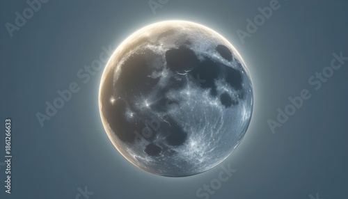  
Full moon glowing with soft, radiant light, detailed crater textures and lunar surface features visible, luminous and ethereal appearance, gentle halo glow around the moon, isolated on pure white ba