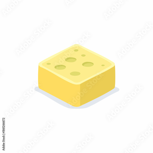 Isometric Cheese Chunk A Culinary Delight For Food Illustrations And Vector Designs