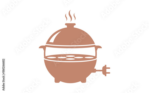 vector color icon representing an egg cooker.
