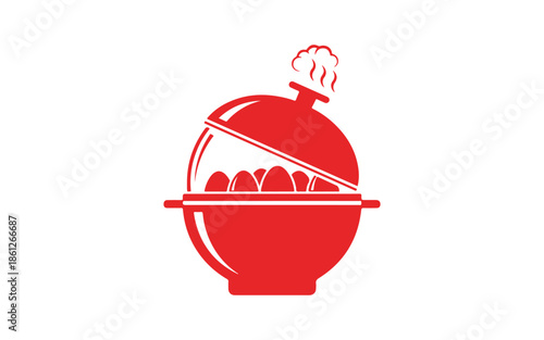 colorful vector icon of an egg cooker.
