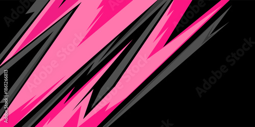 Geometric pink grey pattern vector illustration. Sport car decal