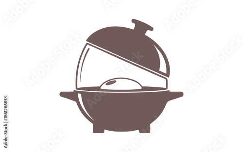 egg cooker in a colorful icon vector.
