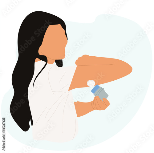 woman installing diabetes neutralizer. vektor