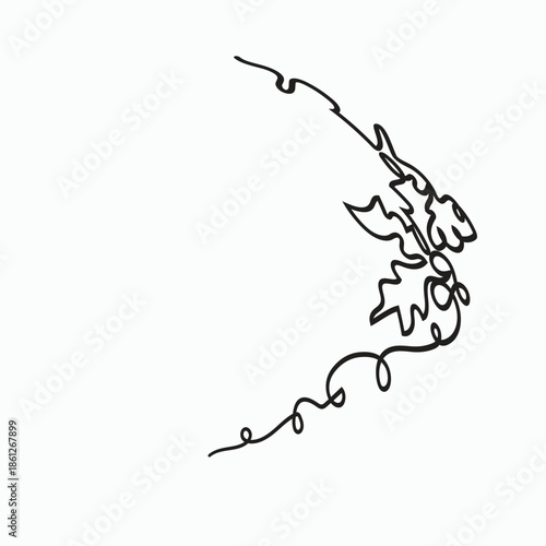 Cuadro en lienzo Silhouette of tree branch vector illustration