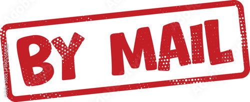 red by mail stamp with white background
