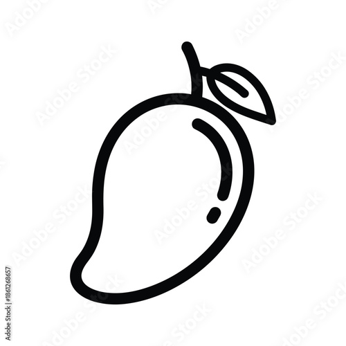 Black mango line art illustration