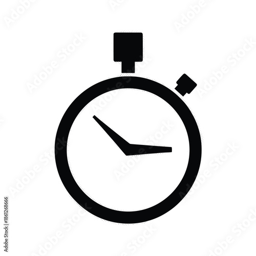 Stopwatch Icon Black White Simple Design