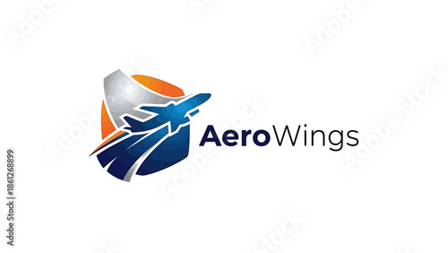 Dynamic abstract airplane logo depicting a swift take-off with modern wings, perfect for global travel, aviation, and logistic companies seeking a sleek, professional identity