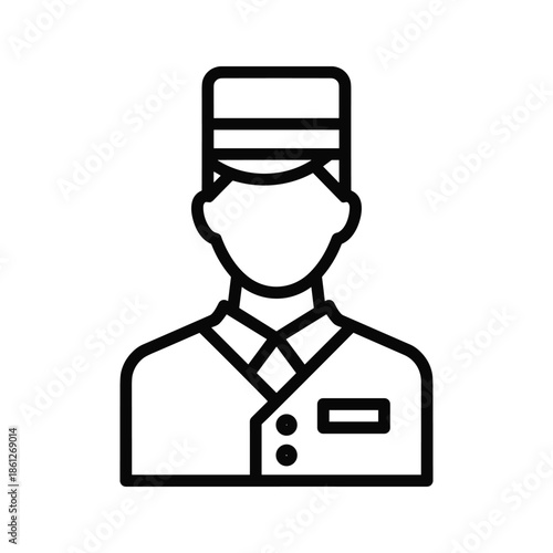 Bellhop or Hotel Porter Line Art Icon