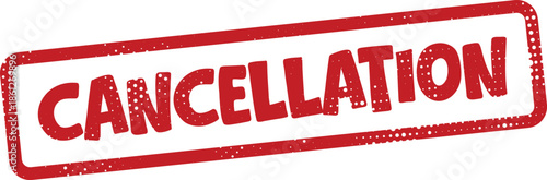 Red cancellation stamp on white background