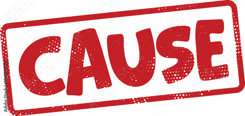 Red cause text on white background