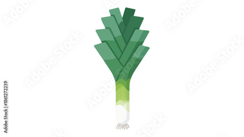 This striking graphic showcases a vibrant, fresh leek illustration, ideal for culinary projects, promoting healthy eating, or enhancing vegetarian