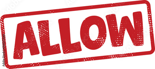 Red rubber stamp with allow text