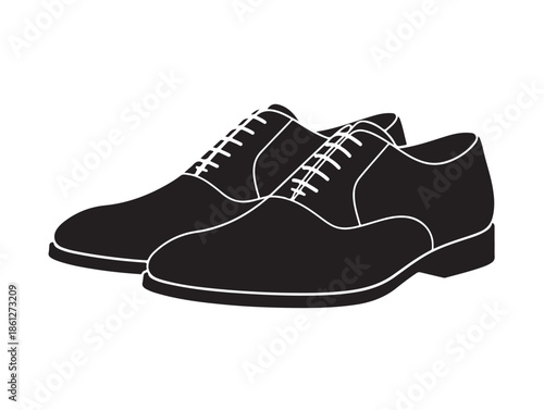 Black shoes icon image in silhouette.
