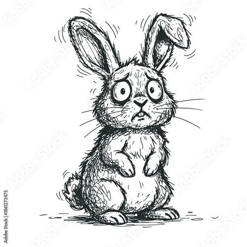 an anxious rabbit