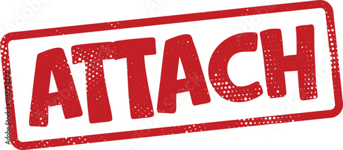 Red rubber stamp with attach text