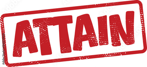 Red rubber stamp with attain text