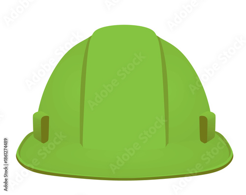 Green safety helmet. vector illustration