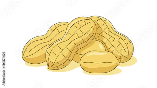 An inviting illustration of a cluster of peanuts in their shells, showcasing natural agricultural produce perfectly
