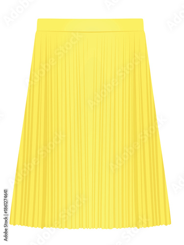 Yellow pleated skirt. vector illustration
