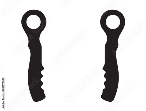 Games handles icon in silhouette white background.