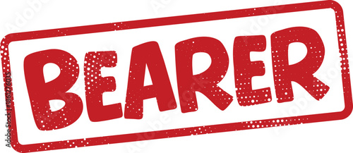 Red rubber stamp with bearer text