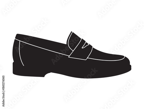 Loafer Icon Icon in silhoouette white background.