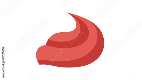Stylized vibrant crimson culinary swirl vector graphic isolated on a pristine white background. A dynamic digital representation of delectable