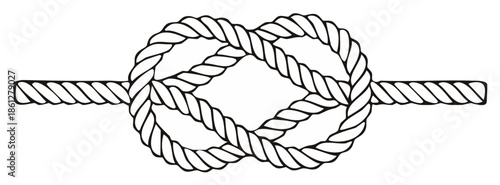 Double Figure Eight Knot Illustration on Rope
