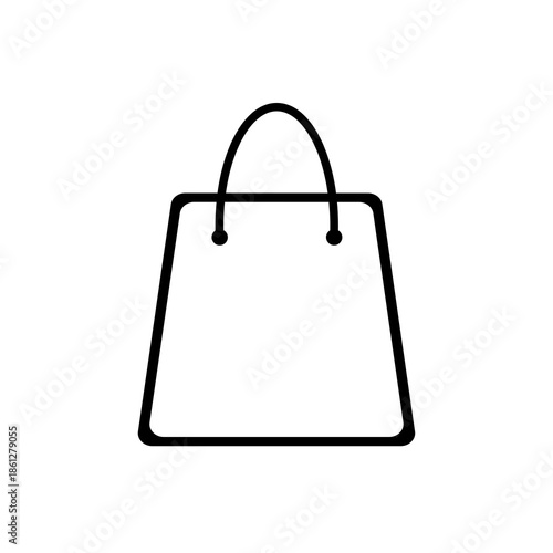 Shopping bag line icon isolated on transparent background.
