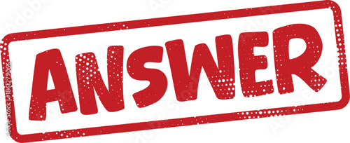 Red rubber stamp with the word answer