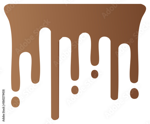 Brown liquid dripping down abstract background with gradient shades of brown