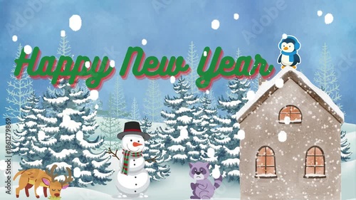 Happy new year and winter