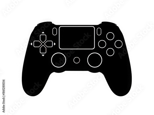 Obraz na płótnie Black video game controller isolated on transparent background