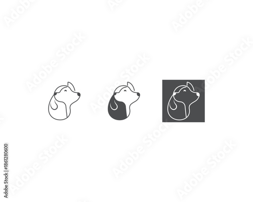 Dog and cat logo design template vector,  pet logo design flat style suitable for pet shop, store, cafe, business, hotel, veterinary clinic, Domestic animal vector illustration logotype, sign, symbol.