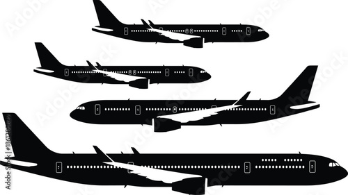 Runners jogging silhouettes set, man and woman running, marathon, fitness, athletic training, exercise, sport activity vector collection