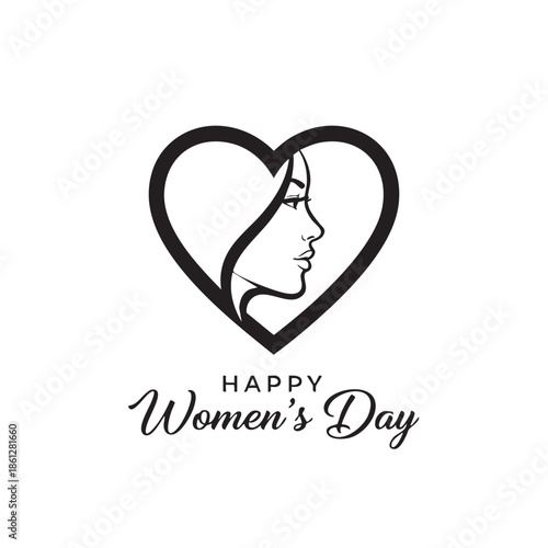 Women Heart Shape Illustration for Womens Day Celebration