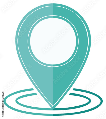 Turquoise pinpoint for location vector marker for destination direction guidance illustration